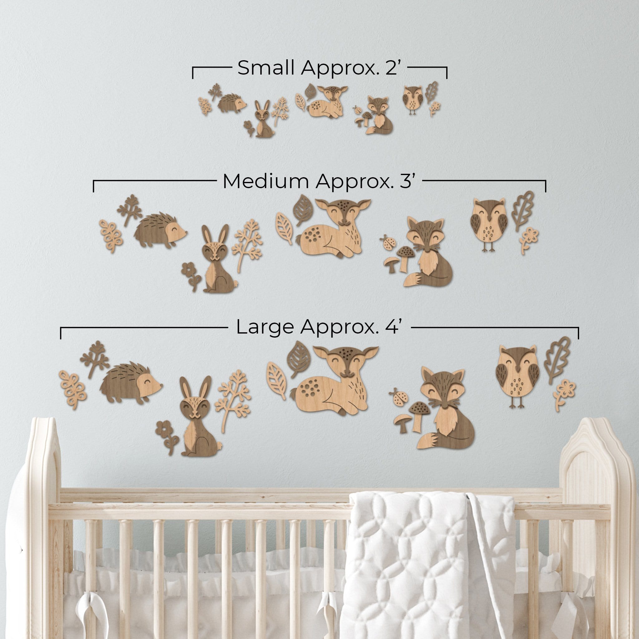 Woodland Animals Nursery Decor Measurements