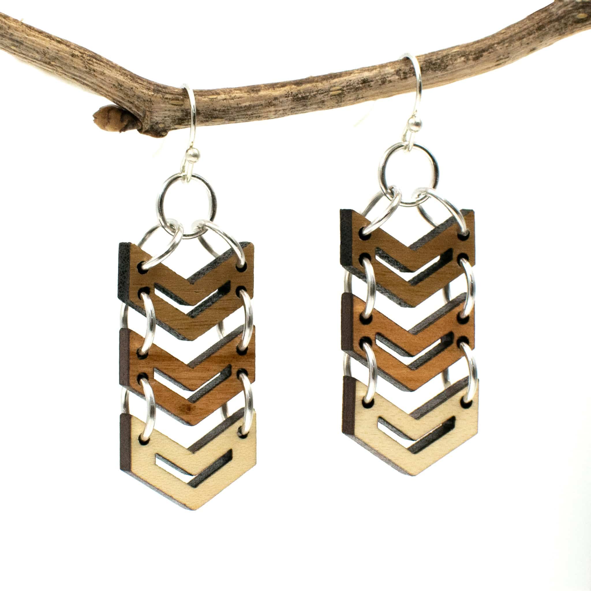 Wood Chevron Earrings